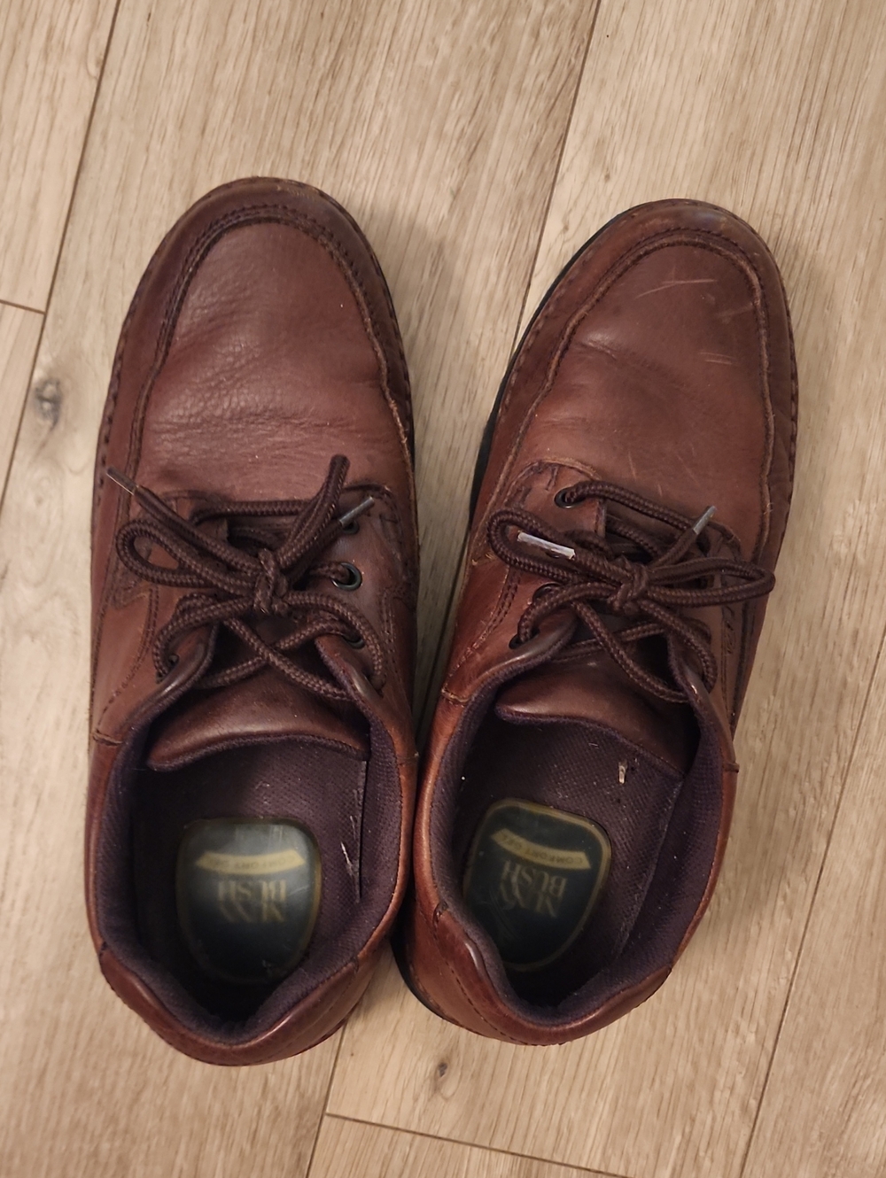 Nunn Bush Men's Brown Leather Lace-Up Slip-Ons
